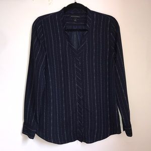 Navy and white stripe banana republic blouse